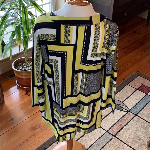 JM Collection Tunic Black Sequin Neckline Medium - Picture 4 of 6